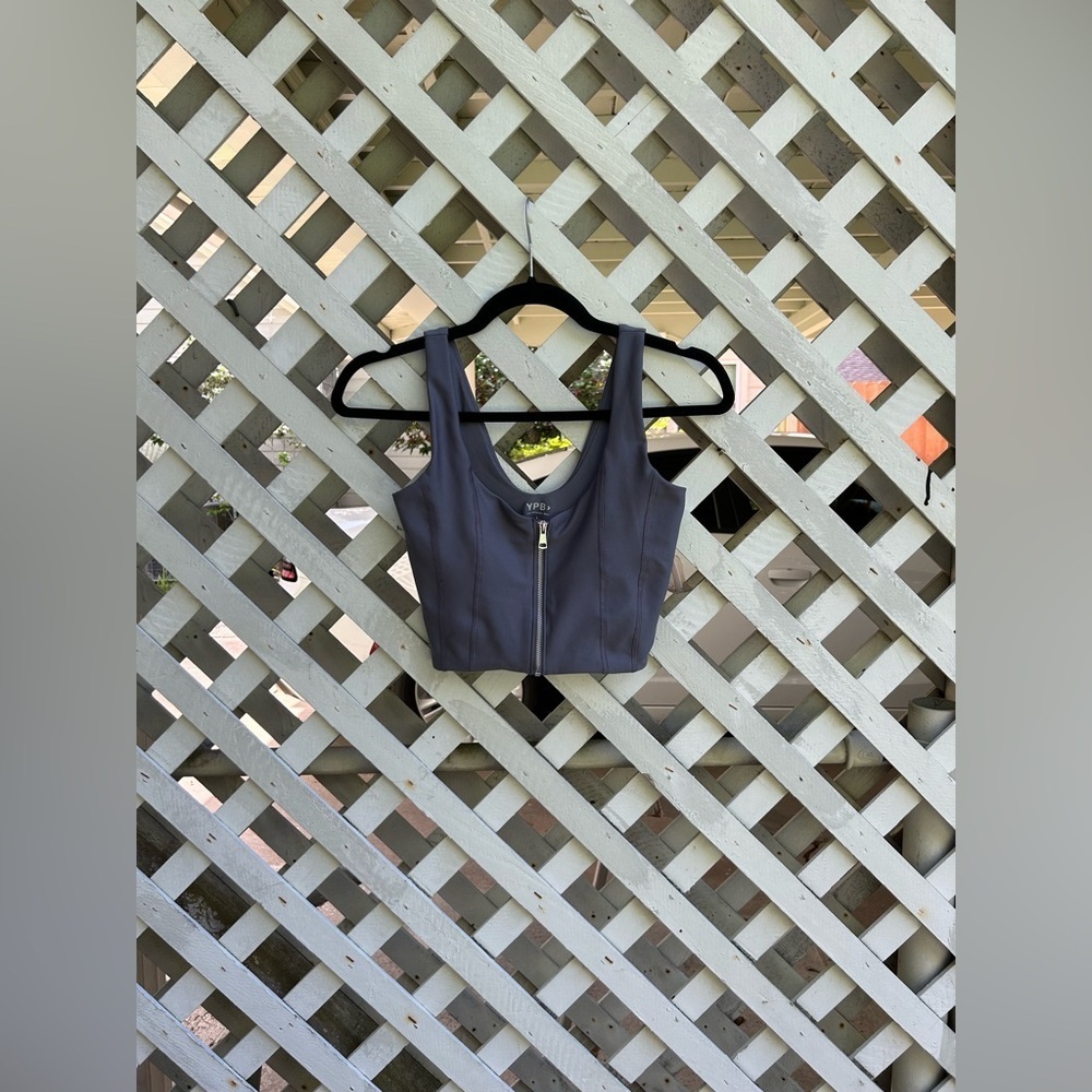 ❤️Abercrombie & fitch YPB sculptLUX Zip-Front Sweetheart Slim Tank Top